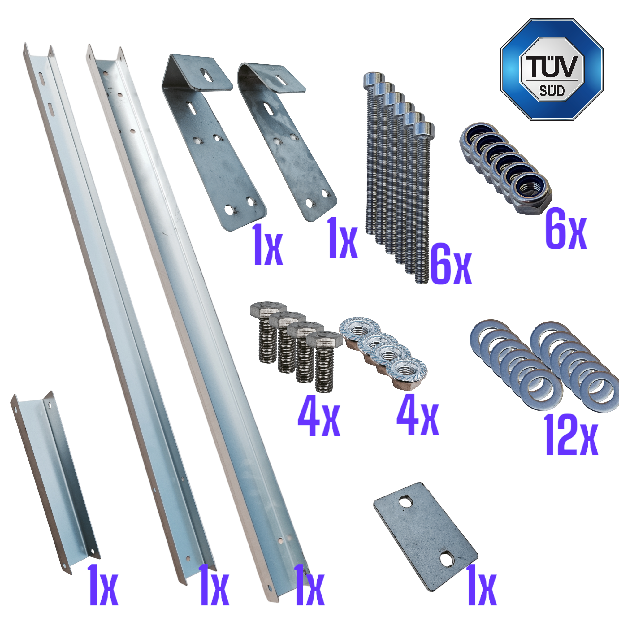 SET Balkonkraftwerk Halterung für 1 Solarpanel PV Modul – TÜV-geprüfte Balkonhalterung